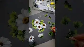 💫⚪️ WONDERFULL method to paint DAISY Flowers Round brush strokes 