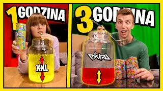 KTO SZYBCIEJ WYPIJE CAŁY NAPÓJ EKIPY ZE SŁOIKA XXL WYGRYWA! ◉_◉