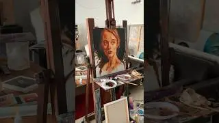 Oil portrait #oilpainting #shortsart #shorts #oiloncanvas #oilportrait #art #painting #artiststudio