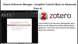 Zotero Reference Manager Complete Tutorial (Basics to Advanced) Part-4
