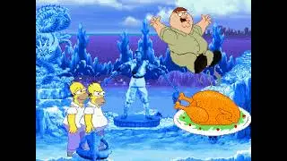 Mugen fights Homer and Homero vs Peter Griffin and big Chicken