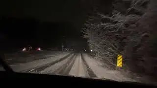 Winter night #snowfall #whitedrive #latenight #longdrive #coldwinternight #newyear2023
