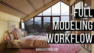 Sketchup & VRay Tutorial | Full Modeling Workflow | Girl's Bedroom Design
