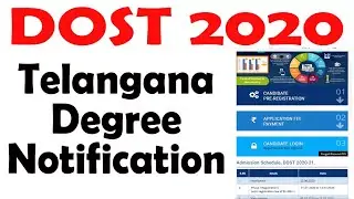 Telangana Degree  Notification | dost 2020 Degree  Notification | dost 2020