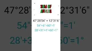 Find the sum of angles in degree minutes and seconds