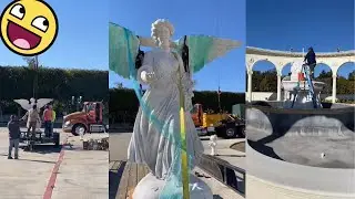 Setting up the 20 feet angel - Manny Khoshbin