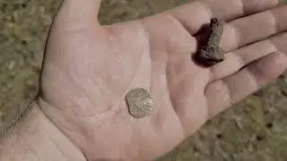 New target on the range - a camouflaged coin! (Rusty bolt next to silver)