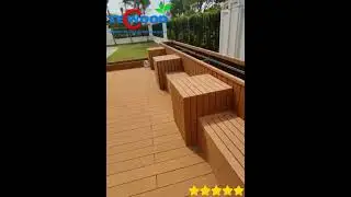 Thi công lan can gỗ nhựa và ốp tường ngoài trời