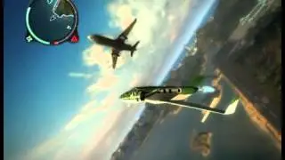 Just Cause 2 plane attached to plane ends badly