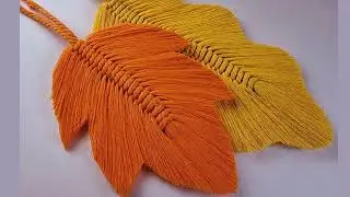Macrame Autumn Leaf  Wall hanging Tutorial ❤️ for beginners ❤️  آموزش برگ مکرومه