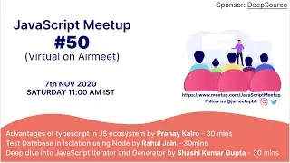 JavaScript Meetup#50 - JavaScript Iterator and Generator