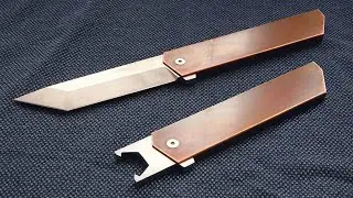 Knife Making - Copper Folding Knife with Bottle Opener