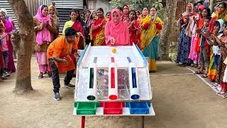 পাইপে বল গড়িয়ে আজব খেলায় পুরস্কার জেতার সেরা আয়োজন দেখুন ? উপহার জিতে আনন্দে মাতলো গ্রামের দিদিরা
