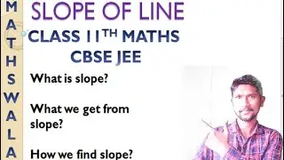 SLOPE OF A LINE CLASS 11 STRAIGHT LINES INTRODUCTION CBSE NCERT JEE