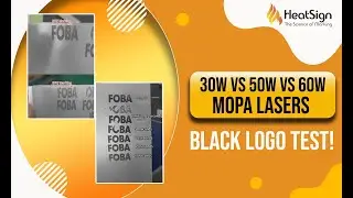 Comparing 30W, 50W, and 60W MOPA Lasers Marking Black Logos on Aluminum Oxide