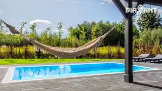 Diamant Overflow PPline pool, blue 6 x 3 x 1,5 mt with aluminum rim and  PRESTIGEline pool cover.