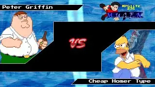 MUGEN Peter Griffin (me) vs Cheap Homer Type (AI)