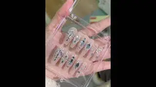 Glam Up Your Nails with Fan-Shaped Swarovski Bling! 💎💅