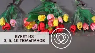 Букет из 3, 5 или 15 тюльпанов
