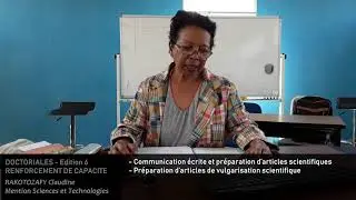 Doctoriales 2020. Renforcement de capacité. Écriture d'articles.
