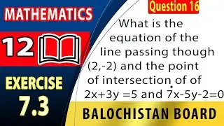 12th Math  Exercise 7.3 Question 16 | equation of line passing though a point   | maths class 12 |