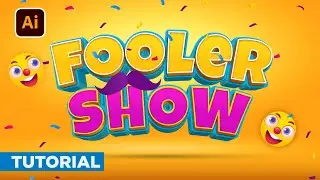 Design with Me - 3D Text Effect in Illustrator - Party Style Text Effect