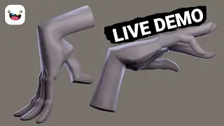 ZBrush Digital Sculpting Hands Tutorial | LIVE DEMO |