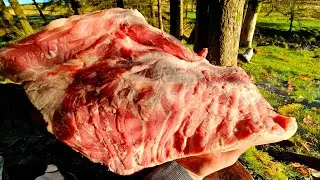 The Juiciest Pork Belly in the World, prepared outdoors.  ASMR Outdoor Cooking