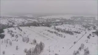 Деревня в снегопад