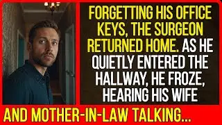 Forgetting his office keys, the surgeon returned home... As he quietly entered the hallway, he...
