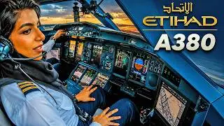 ETIHAD AIRBUS A380 Takeoff Abu Dhabi | Flight Deck GoPro View