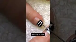 NAIL ART Design At Home | Easy Black And White NAILS | #nailtutorial