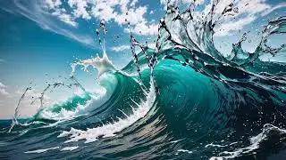 Free Stock Videos - AI animation - waves, water splashes