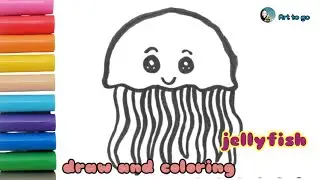 How to draw a cute jellyfish for kids. Easy step |Art to go