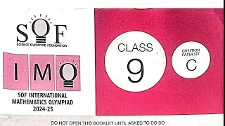 MATHS Olympiad IMO Class 9 2024-25 Set-C Question Paper 12th Nov #shorts #IMO #Questionpaper #viral