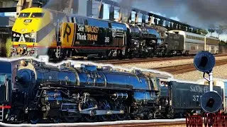 ATSF Santa Fe 3751 w/ Amtrak 203 leaves Fullerton heads back to Los Angeles!