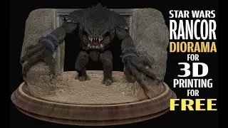 Star Wars Rancor entering Java's Palace prisoner execution pit DIORAMA. Made for 3D printing.