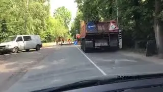 Восточное Бутово. Дорога через полигон. Установка лежачих полицейских. июнь 2019 г