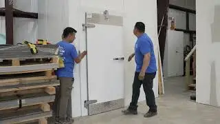 how to install walk in cooler Door