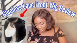 Easy 100% Glueless Lace Front Wig | Super Cute Bob Install and Review 😍