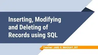 Inserting, Modifying and Deleting of Records using SQL (MS Access)