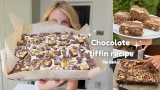 Chocolate tiffin recipe | Quick & easy no bake dessert!