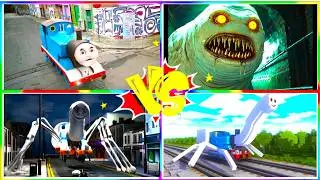Choo Choo Charles   Hungry Pig VS THOMAS TRAIN EATER VS All Spider Thomas Train Exe VS Thomas meets