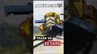 GTA 5 - TRAIN Vs 50 CARS