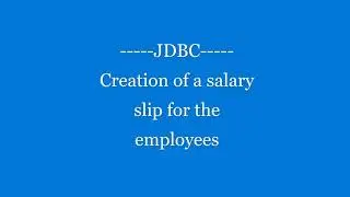 #java #jdbc #SalarySlip Creation of a salary slip for the employees | JDBC | TXT File