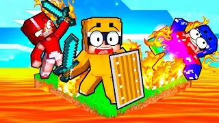 BOYS vs GIRLS on ONE LAVA BLOCK in Minecraft!