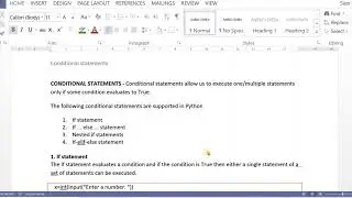 Conditional statements