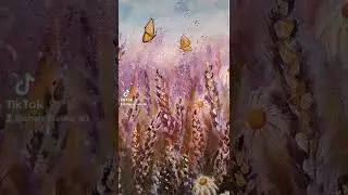 Acrylic painting LUPINE FIELD |  Картина акрилом ЛУПИНОВОЕ поле Ромашки