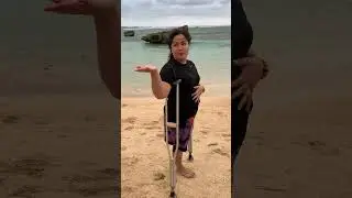 Pinay amputee on beach