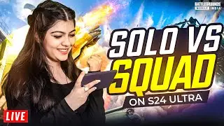 SOLO VS SQUAD ON MY S24 ULTRA  | bgmi live w @helaayt  #playgalaxy #shorts #pubgmobile #bgmi